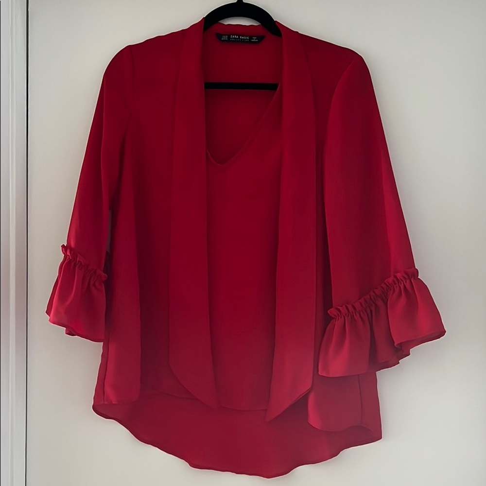 Flowy red blouse